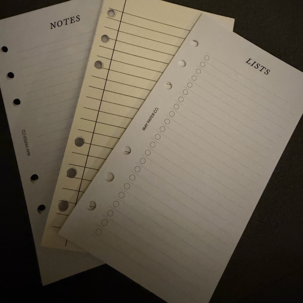 Personal size planner clean out.